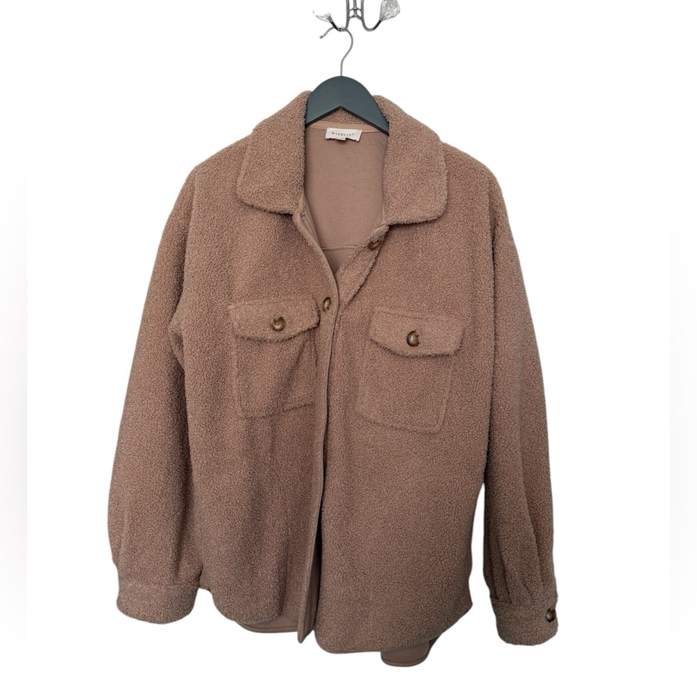 Beige Teddy Shacket Size M/L